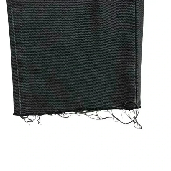 Black distressed button fly size 28 high rise straight jeans - Picture 4 of 13